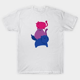 LGBTQ Cat Kawaii Progressive Pride Bisexual Flag T-Shirt